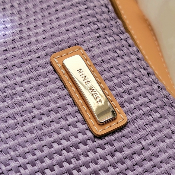 Nine West Lavender & Tan Weaved Shoulder Purse - Picture 3 of 6